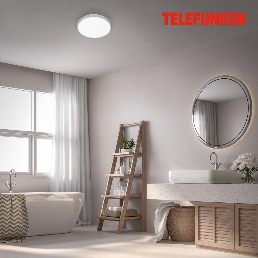 Telefunken 601604TF - LED-Deckenleuchte für Badezimmer mit Sensor LED/12W/230V IP44 d 29 cm