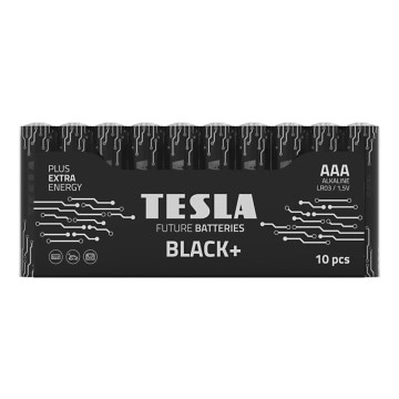 Tesla Batteries - 10 Stk. Alkalibatterie AAA BLACK+ 1,5V 1200 mAh
