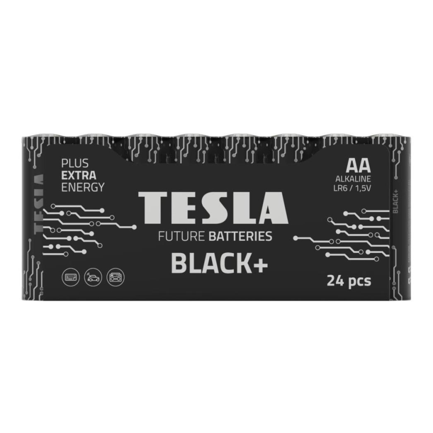 Tesla Batteries - 24 Stk. Alkalibatterie AA BLACK+ 1,5V 2800 mAh