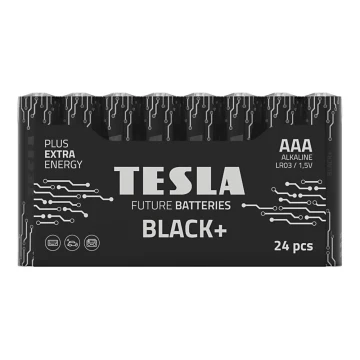 Tesla Batteries - 24 Stk. Alkalibatterie AAA BLACK+ 1,5V 1200 mAh