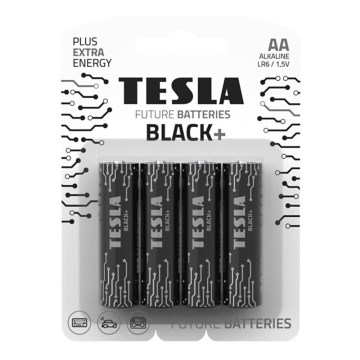 Tesla Batteries - 4 Stk. Alkalibatterie AA BLACK+ 1,5V 2800 mAh