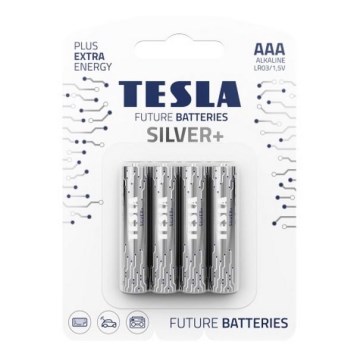 Tesla Batteries - 4 Stk. Alkalibatterie AAA SILVER+ 1,5V 1300 mAh