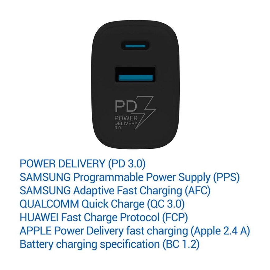 TESLA Electronics - Schnellladeadapter Power Delivery 25W schwarz