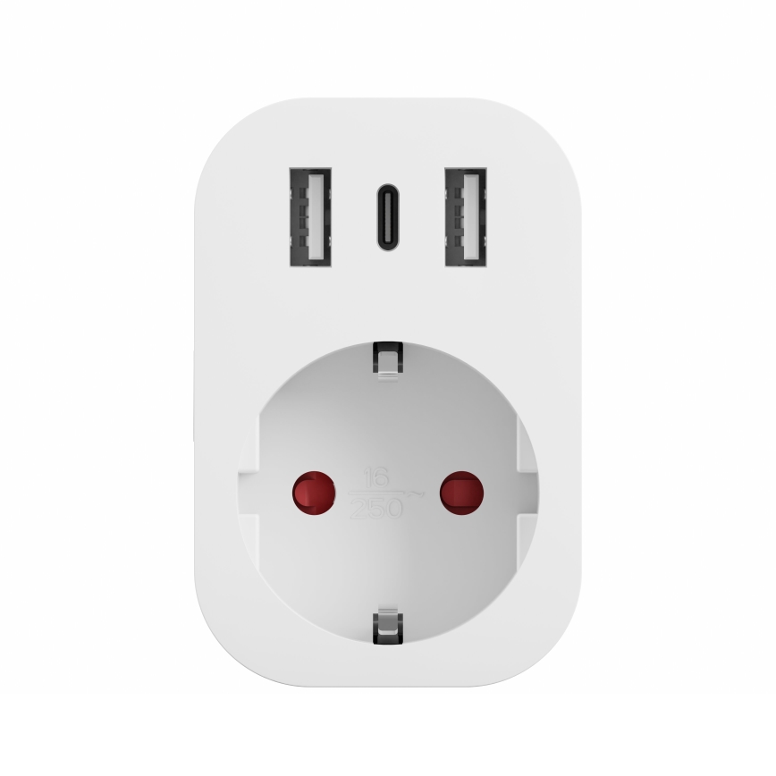 TESLA Smart - Smart-Steckdose 3680W/230V/16A Type F/E 2xUSB-A + 1xUSB-C Wi-Fi