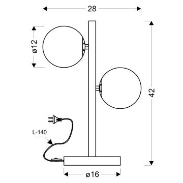 Tischlampe KAMA 2xG9/28W/230V