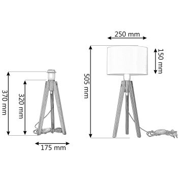 Tischleuchte ALBA 1xE27/60W/230V weiß/golden/Eiche