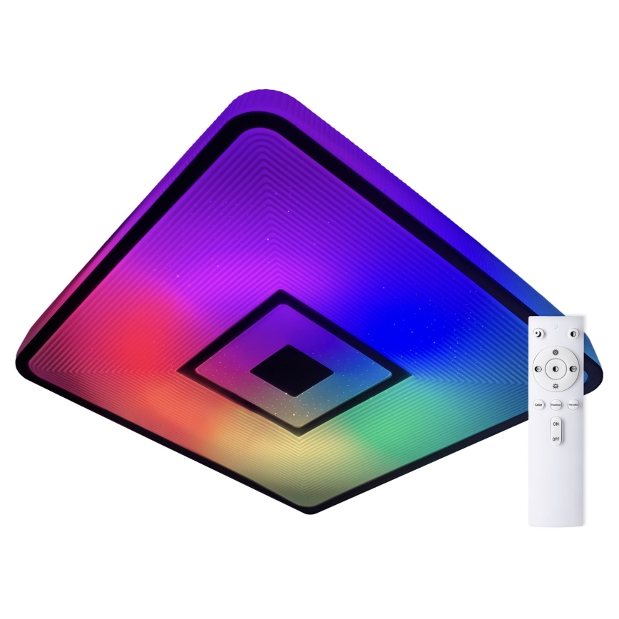 Top Light - Dimmbare LED-RGB-Deckenleuchte RAINBOW LED/24W/230V eckig + Fernbedienung