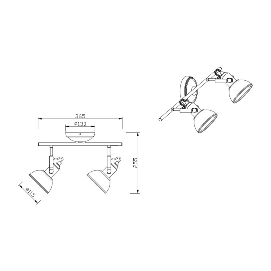 Trio - Strahler GINA 2xE14/40W/230V kupfern