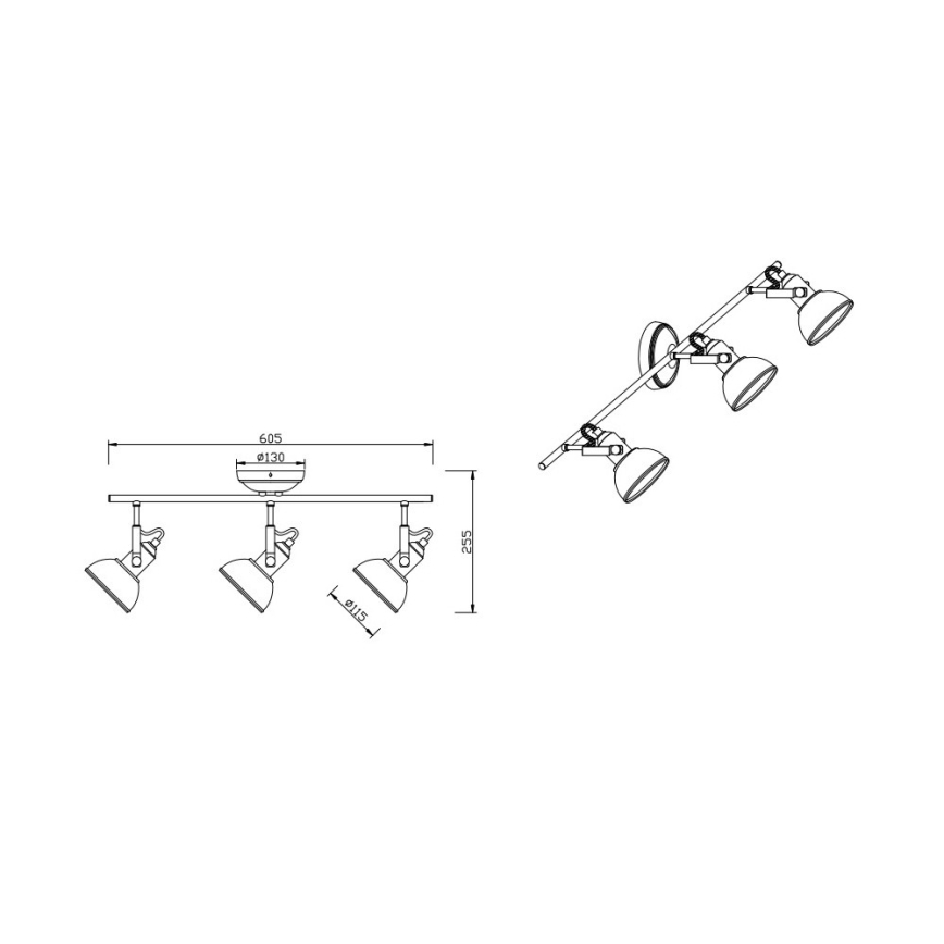 Trio - Strahler GINA 3xE14/40W/230V kupfern