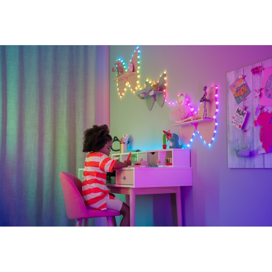 Twinkly - Dimmbare LED-RGB-Weihnachtskette 100xLED 8 m USB Wi-Fi