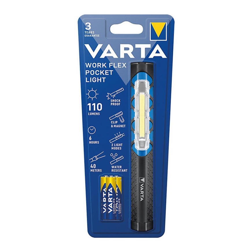 Varta 17647101421 - LED-Taschenlampe WORK FLEX POCKET LIGHT LED/3xAAA IPX4