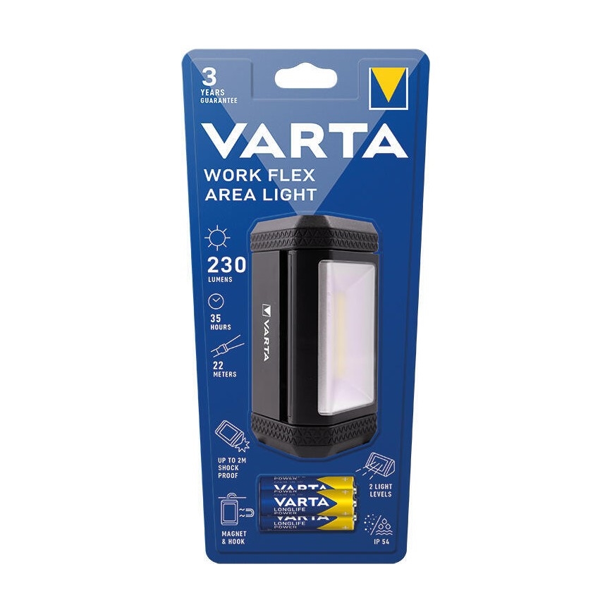 Varta 17648101421 - Tragbare LED-Handlampe WORK FLEX AREA LIGHT LED/3xAA IP54