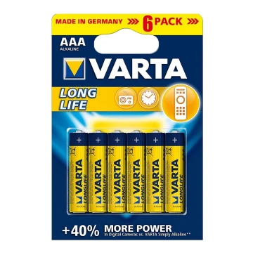 Varta 4103 - 6 St Alkali-Batterien LONGLIFE EXTRA AAA 1,5V