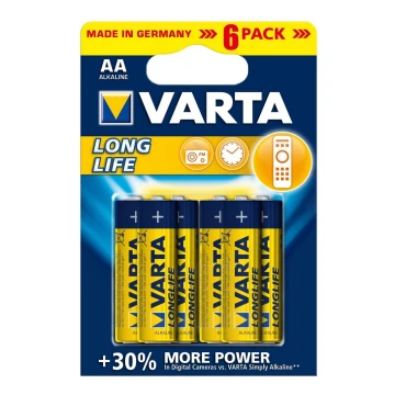 Varta 4106 - 6 St Alkali-Batterien LONGLIFE EXTRA AA 1,5V
