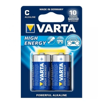 Varta 4914 - 2 St Alkali-Batterien HIGH ENERGY C 1,5V