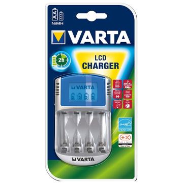 Varta 57070 - Batterieladegerät LCD 4xAA/AAA 100-240V/12V/5V