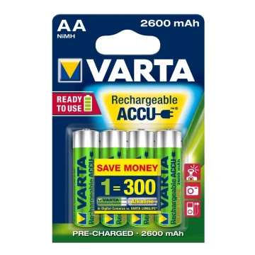 Varta 5716 - 4 St Ladebatterie ACCU AA NiMH/2600mAh/1,2V