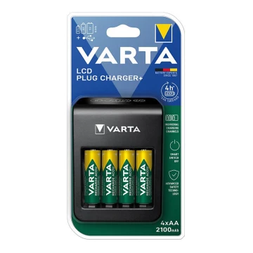 Varta 57687101441 - LCD-Batterieladegerät 4xAA/AAA 2100mAh 230V