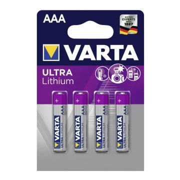 Varta 6103301404 - 4 Stk Lithium-Akkumulator ULTRA AAA 1,5V