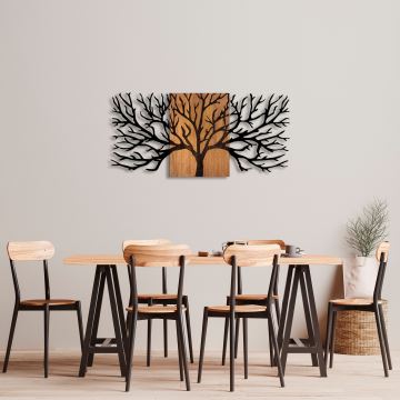 Wanddekoration 150x70 cm Baum Holz/Metall