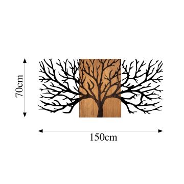 Wanddekoration 150x70 cm Baum Holz/Metall