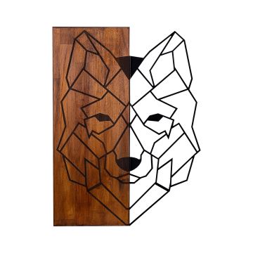 Wanddekoration 45,5x58 cm Wolf Holz/Metall
