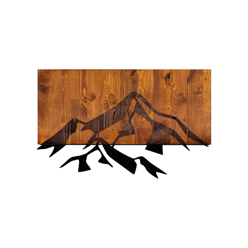 Wanddekoration 58x36 cm Berge Holz/Metall