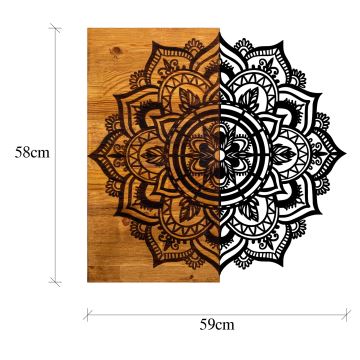 Wanddekoration 59x58 cm Mandala Holz/Metall