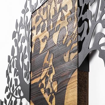 Wanddekoration 89x90 cm Baum Holz/Metall