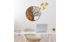 Wanddekoration 92x71 cm Baum und Vögel Holz/Metall