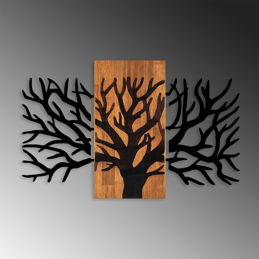 Wanddekoration 96x58 cm Baum Holz/Metall