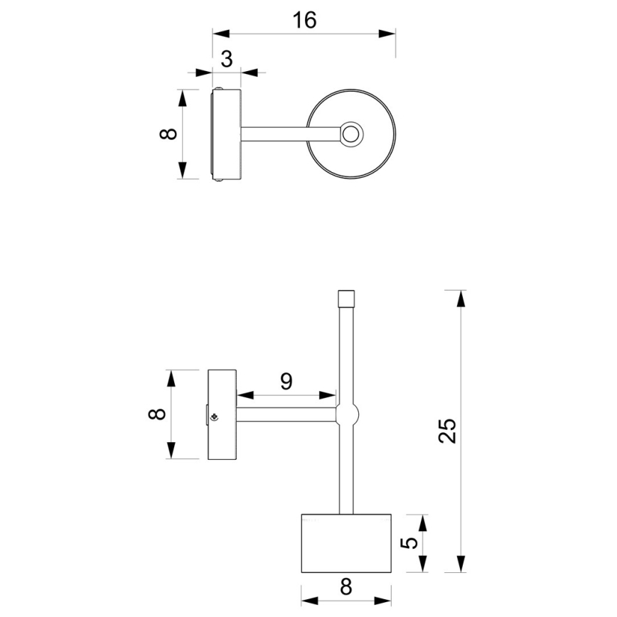 Wandlampe ARENA 1xGX53/11W/230V schwarz/Chrom