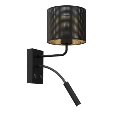 Wandlampe LOFT SHADE 1xE27/60W+1xG9/8W/230V schwarz/golden