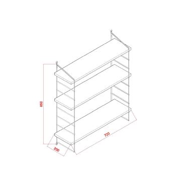 Wandregal ARMONI 85x72 cm braun/schwarz