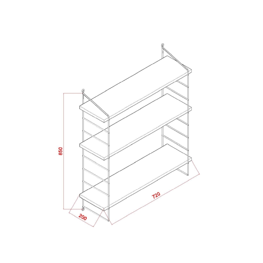 Wandregal ARMONI 85x72 cm braun/schwarz