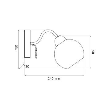 Wandstrahler CONNOR 1xE27/15W/230V glänzendes Chrom/weiß