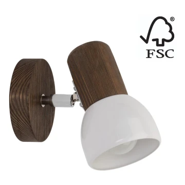 Wandstrahler NEL 1xE27/15W/230V Nussbaumholz – FSC-zertifiziert