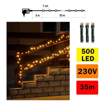 Weihnachtskette für Außenbereich 35m 500xLED/230V warmweiß IP44