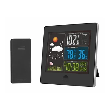 Wetterstation mit LCD-Display 230V schwarz