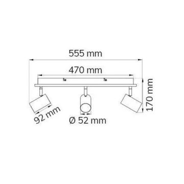 Wofi 11591 - LED-Strahler BALI 3xGU10/5W/230V + 2xLED/6W/230V 3000K