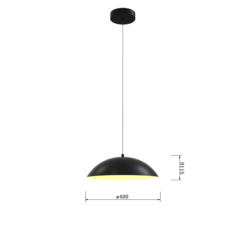 Wofi 6001-104 - Dimmbare LED-Hängeleuchte an Schnur ROSCOFF LED/19W/230V schwarz/golden