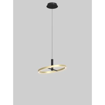 Wofi 6016-104L - Dimmbare LED-Hängeleuchte an Schnur BREST LED/19W/230V schwarz/golden