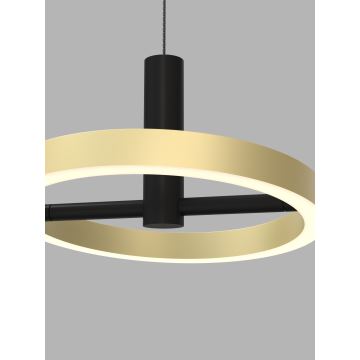 Wofi 7016-304 - Dimmbare LED-Hängeleuchte an Schnur BREST LED/26W/230V schwarz/golden