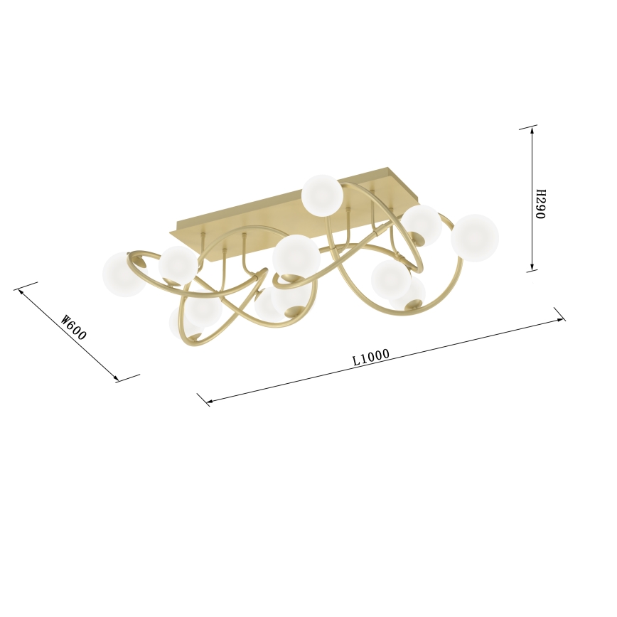 Wofi 9014-1201 - LED-Aufbauleuchte NANCY 12xG9/3,5W/230V golden/weiß