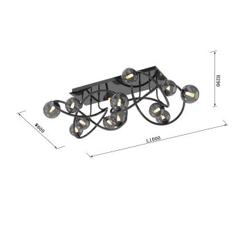 Wofi 9014-1205 - LED-Aufbauleuchte NANCY 12xG9/3,5W/230V schwarz Chrom