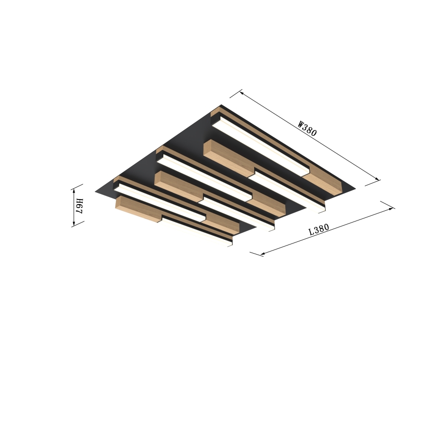 Wofi 9031-606 - Dimmbare LED-Deckenleuchte PALERMO LED/26W/230V Gummibaum