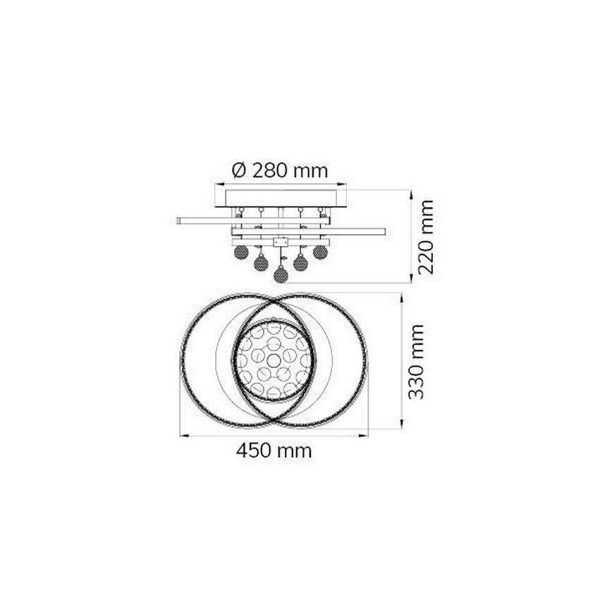 Wofi 9103.01.01.8420 - Dimmbare LED-Aufbauleuchte MEDLEY LED/37W/230V