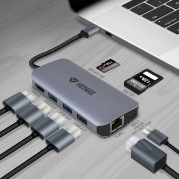 Yenkee – Adapter mit mehreren Anschlüssen 8in1 USB Typ C