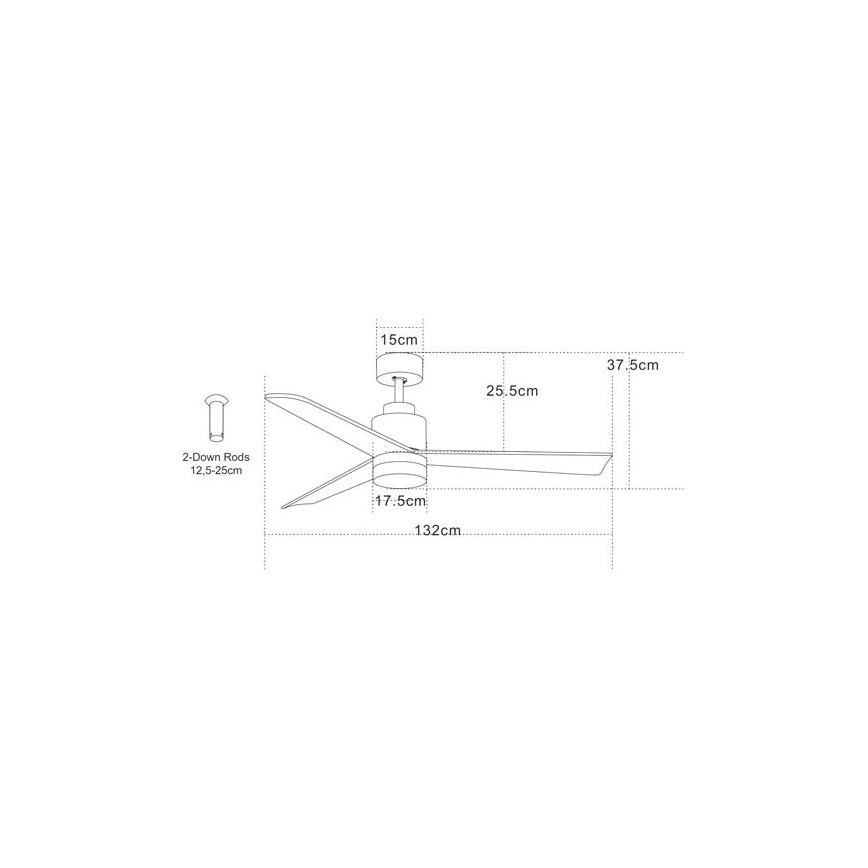 Zambelis 19135 - LED-Deckenventilator LED/15W/230V 3000/4000/6000K + Fernbedienung