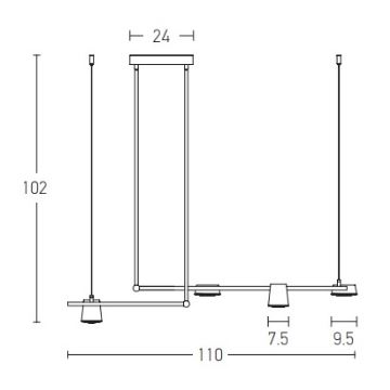 Zambelis 2035 - LED-Hängeleuchte an Stange LED/28W/230V